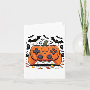 Halloween Gaming Pumpkin Controller Spooky Video G Card