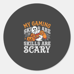 Halloween Gaming Skills Are Scary Ghost Controller Classic Round Sticker