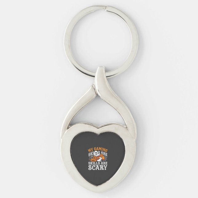 Halloween Gaming Skills Are Scary Ghost Controller Keychain (Front)
