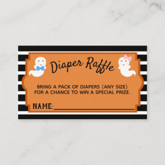 Halloween Gender Reveal Diaper Raffle Card