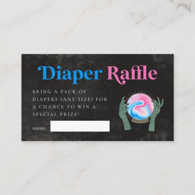 Halloween Gender Reveal Diaper Raffle Ticket  Enclosure Card (Front)