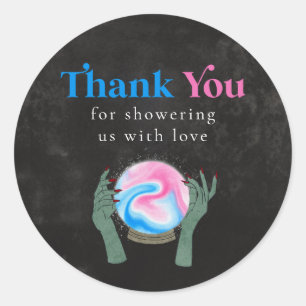 Halloween Gender Reveal Party  Classic Round Sticker