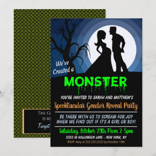 Halloween Gender Reveal Party Invitation
