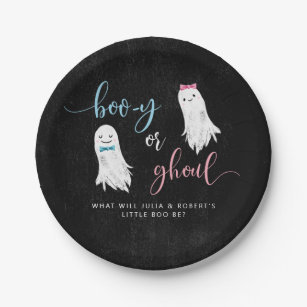 Halloween Gender Reveal Party  Paper Plate