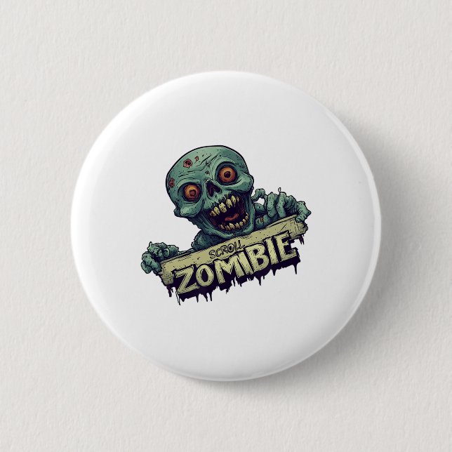 Halloween Generation With Scroll Zombie Costume  2 Inch Round Button (Front)