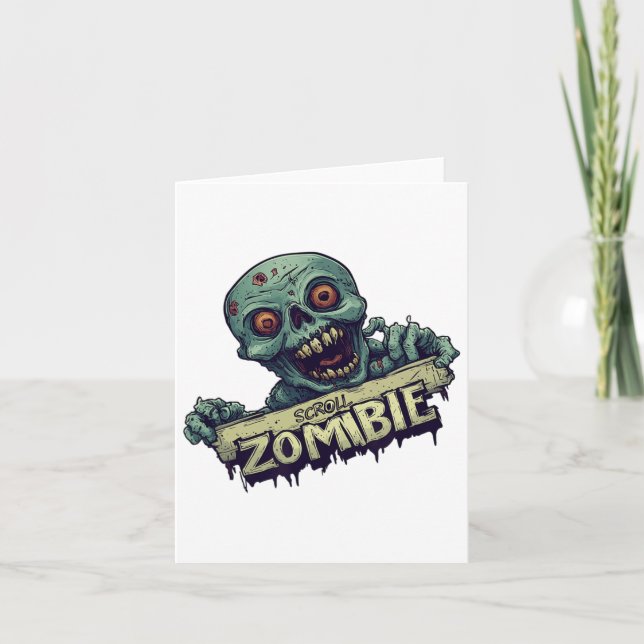 Halloween Generation With Scroll Zombie Costume  Card (Front)
