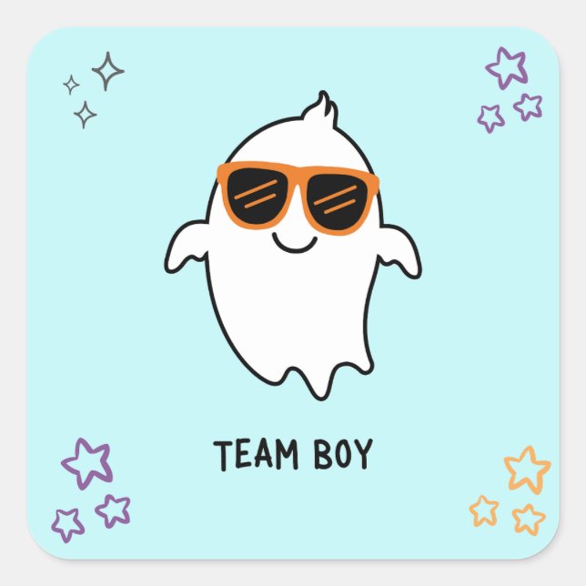 Halloween Genre Révéler Garçon Ghost Sticker de vo (Devant)