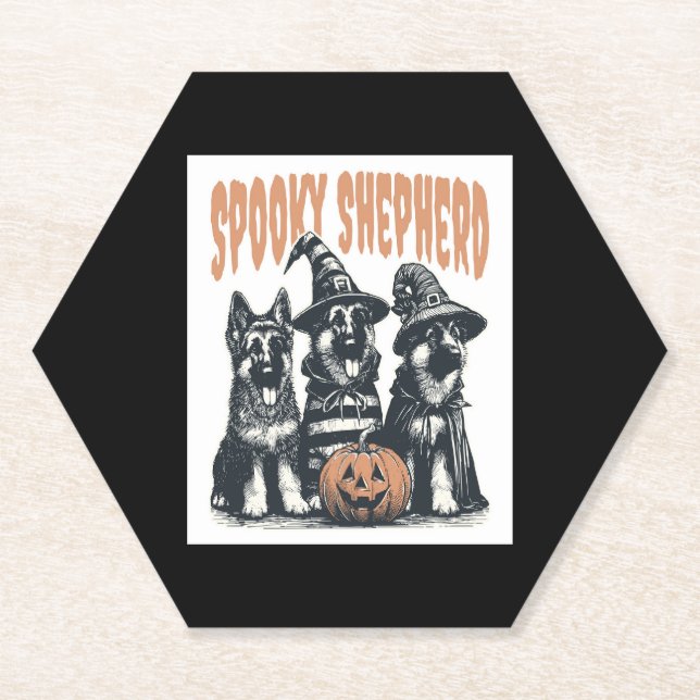 Halloween German Shepherd.jpg Paper Coaster (Front)