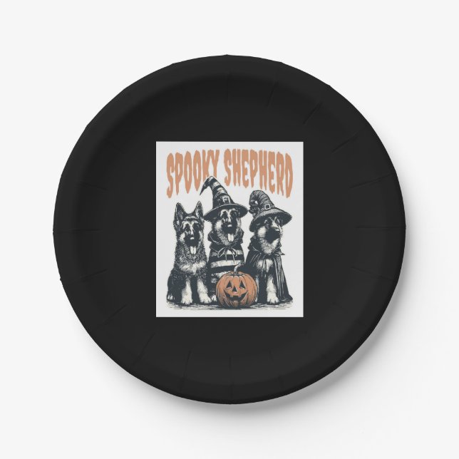 Halloween German Shepherd.jpg Paper Plate (Front)
