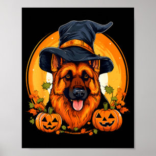 Halloween german shepherd poster