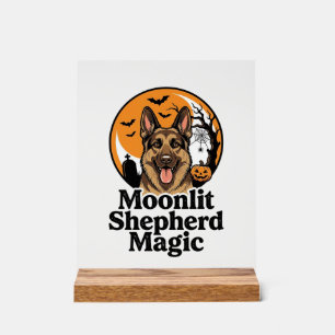 Halloween German Shepherd Spooky Moon Dog Lover Sh Acrylic Sign