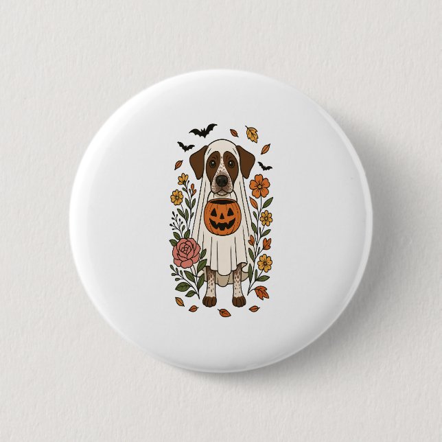 Halloween German Shorthaired Pointer 2 Inch Round Button (Front)