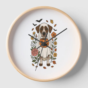 Halloween German Shorthaired Pointer Clock