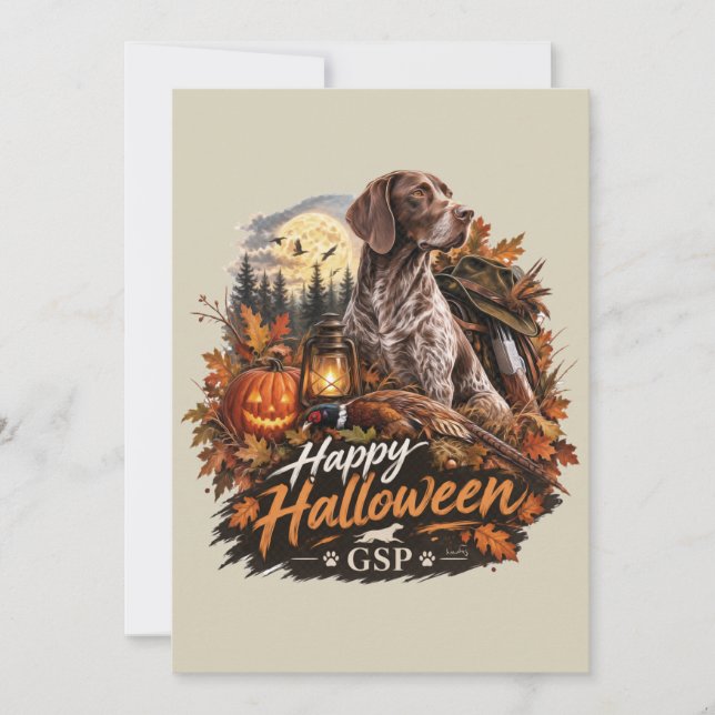 Halloween German Shorthaired Pointer  Invitation (Front)