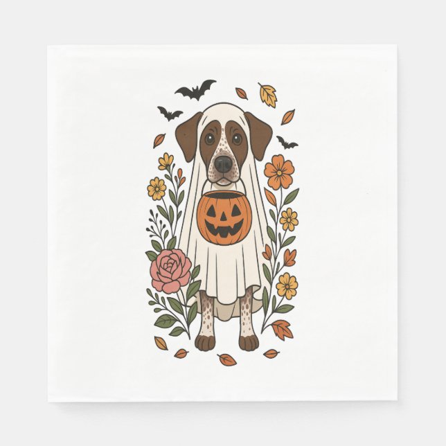 Halloween German Shorthaired Pointer Napkin (Front)