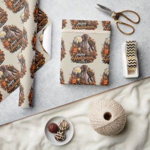 Halloween German Shorthaired Pointer Wrapping Paper