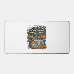 Halloween Get It Spooky Tree Pumpkins Bats Spiderw Desk Mat
