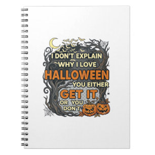 Halloween Get It Spooky Tree Pumpkins Bats Spiderw Notebook