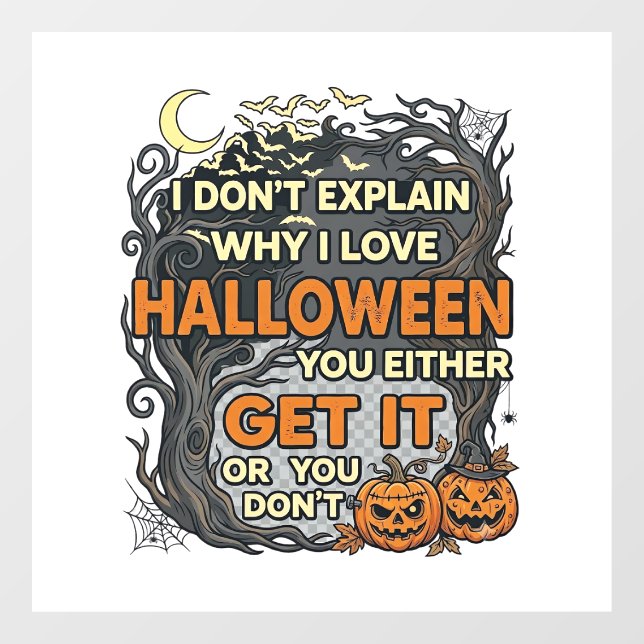 Halloween Get It Spooky Tree Pumpkins Bats Spiderw Window Cling (Sheet)