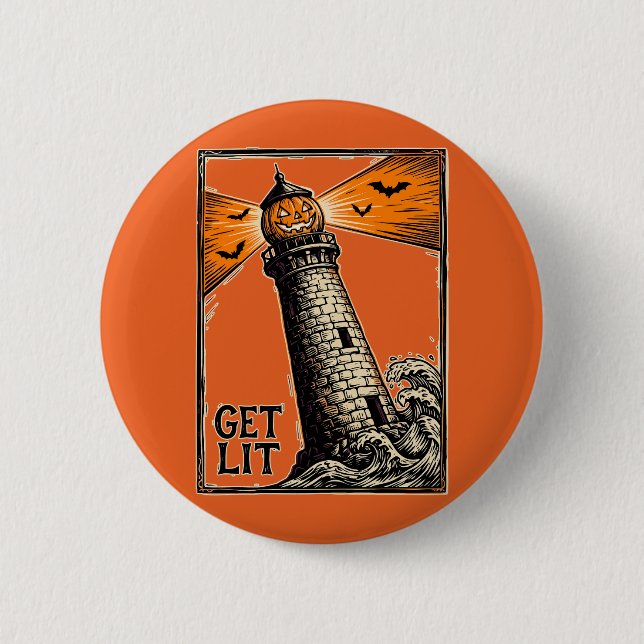 Halloween Get Lit 2 Inch Round Button (Front)