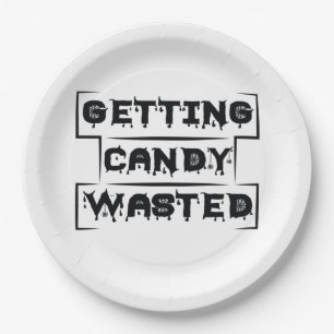 Halloween Getting Candy Wasted Birthday Paper Plate