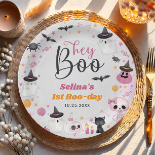 Halloween Ghost 1st Birthday Party Paper Plate