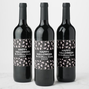 Halloween Ghost Adult Party Personalized Wine Label
