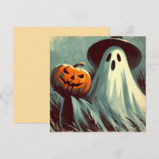 Halloween Ghost and Jack-o'lantern Spooky Card