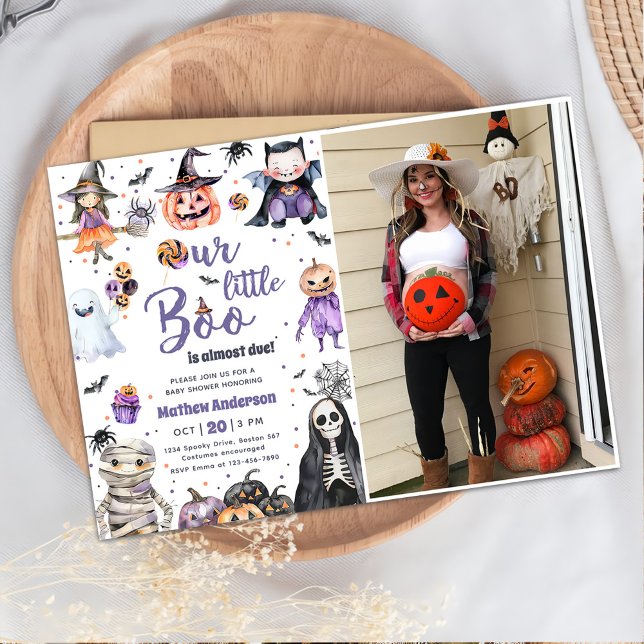 Halloween Ghost Baby Shower Party Photo Invitation (Creator Uploaded)