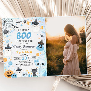 Halloween Ghost Baby Shower Party Photo Invitation