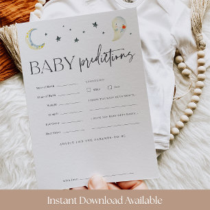 Halloween Ghost Baby Shower Predictions Game Card