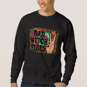 Halloween Ghost Bad Witch Spooky Vibes Leopard Sea Sweatshirt