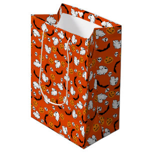 Halloween Ghost Bats Skull Pumpkin Medium Gift Bag