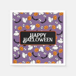Halloween Ghost Bats Skull Pumpkin Napkin