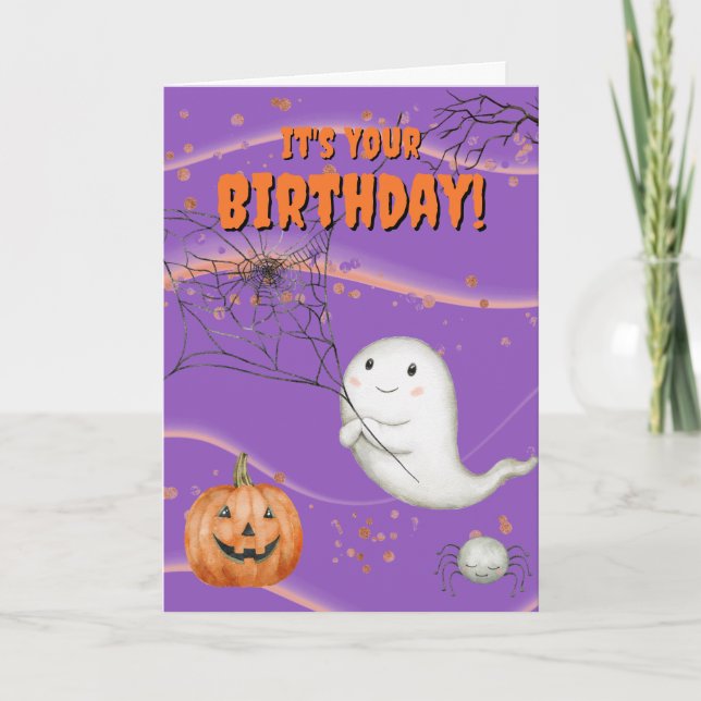 Halloween Ghost Birthday Card (Front)