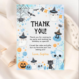 Halloween Ghost Birthday  Thank You Card