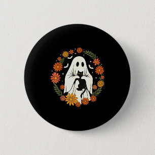 Halloween Ghost Black Cat Cute Funny  2 Inch Round Button