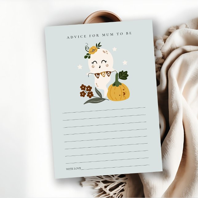Halloween Ghost Boo Advice for Mum Baby Shower Enclosure Card (Creator Uploaded)