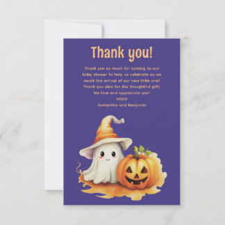 Halloween Ghost Boo baby shower  Thank You Card