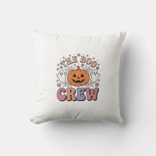 Halloween Ghost Boo Crew Cute Spooky Vintage_1 Throw Pillow