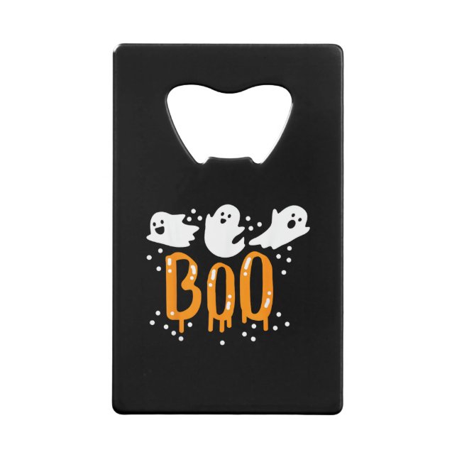 Halloween Ghost Boo Cute Credit Card Bottle Opener (Front)