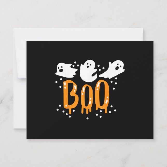 Halloween Ghost Boo Cute RSVP Card (Front)