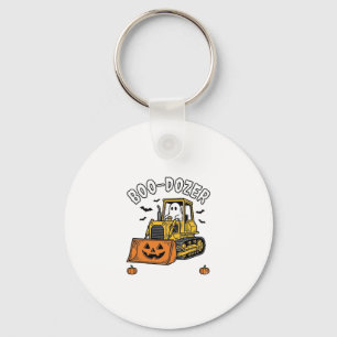 Halloween Ghost Boo Dozer Funny Bulldozer_1 Keychain