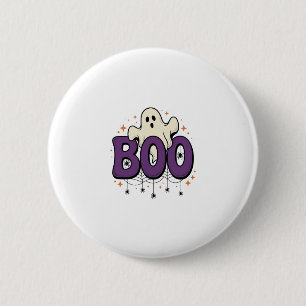Halloween Ghost Boo Funny Spider Vintage_1 2 Inch Round Button