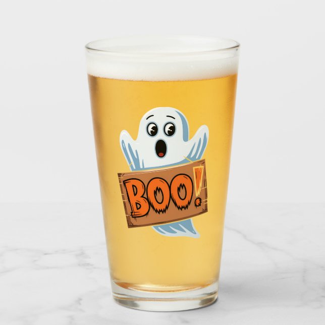 Halloween Ghost Boo Glass (Front Filled)