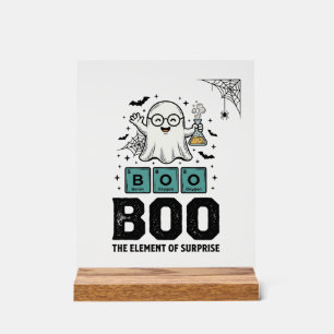 Halloween Ghost Boo Science Funny Vintage_1 Acrylic Sign