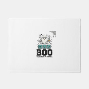 Halloween Ghost Boo Science Funny Vintage_1 Doormat