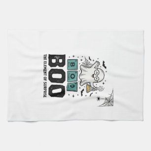 Halloween Ghost Boo Science Funny Vintage_1 Kitchen Towel