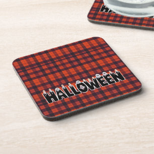 Halloween Ghost Candle Lettering Hard Coaster