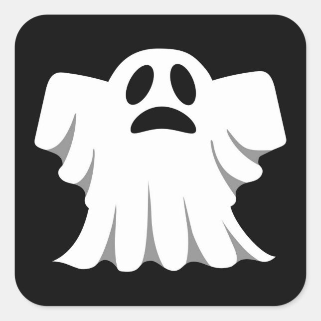 Halloween Ghost Cartoon Illustration 10 Square Sticker (Front)